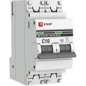 Автоматический выключатель EKF 2P 10А C 6кА ВА 47-63 DC PROxima mcb4763-DC-2-10C-pro