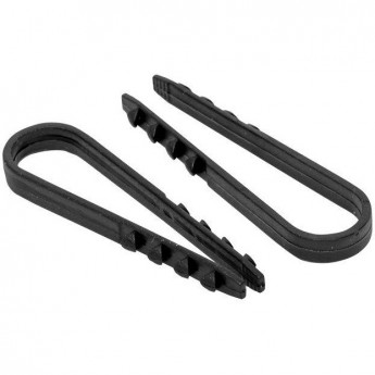 Дюбель-хомут для круглого кабеля EKF черный, PROxima, 100 шт