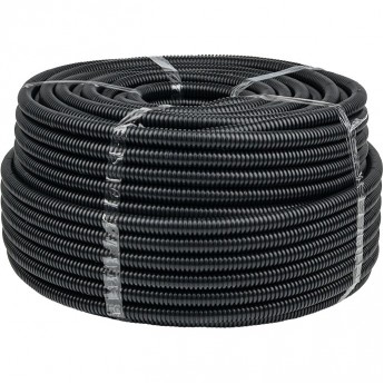 Гофрированная труба негорючая безгалогеновая FRHF EKF-PLAST с протяжкой d20 мм (100 м) черная