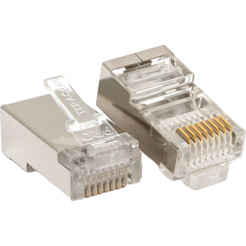 Коннектор EKF RJ-45 TERACOM PRO экранированный 8P8C 30мкд Cat.5E универсальный (упак.20шт)