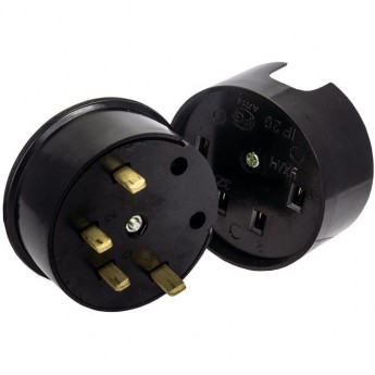 Разъем EKF РШ-ВШ 32А 380В 3P+PE(ОУ) карболитовый черный Simple Разъем EKF РШ-ВШ 32А 380В 3P+PE(ОУ) карболитовый черный Simple