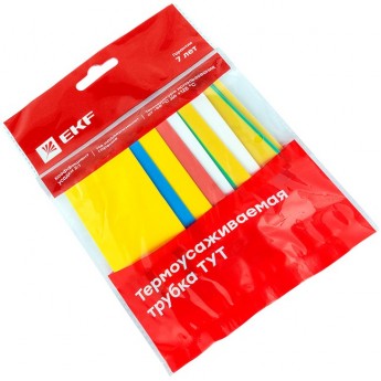 Термоусаживаемая трубка EKF PROXIMA ТУТ нг 20/10 набор:7 цветов по 3шт. 100мм.