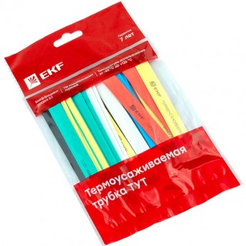 Термоусаживаемая трубка EKF PROXIMA ТУТ нг 8/4 набор:7 цветов по 3шт. 100мм.
