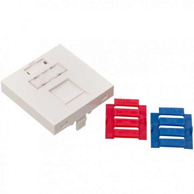 Вставка розеточная 45х45мм формат Mosaic на 1 модуль Keystone защ. шторки и маркером бел. TeraLINK PRO EKF TRP-INS-MOS-2M1P-WH TRP-INS-MOS-2M1P-WH.