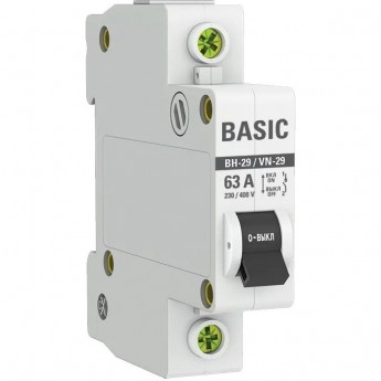 Выключатель нагрузки EKF BASIC ВН-29 1P 63А Выключатель нагрузки EKF BASIC ВН-29 1P 63А