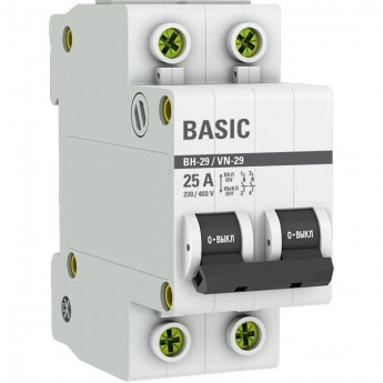 Выключатель нагрузки EKF BASIC ВН-29 2P 25А Выключатель нагрузки EKF BASIC ВН-29 2P 25А